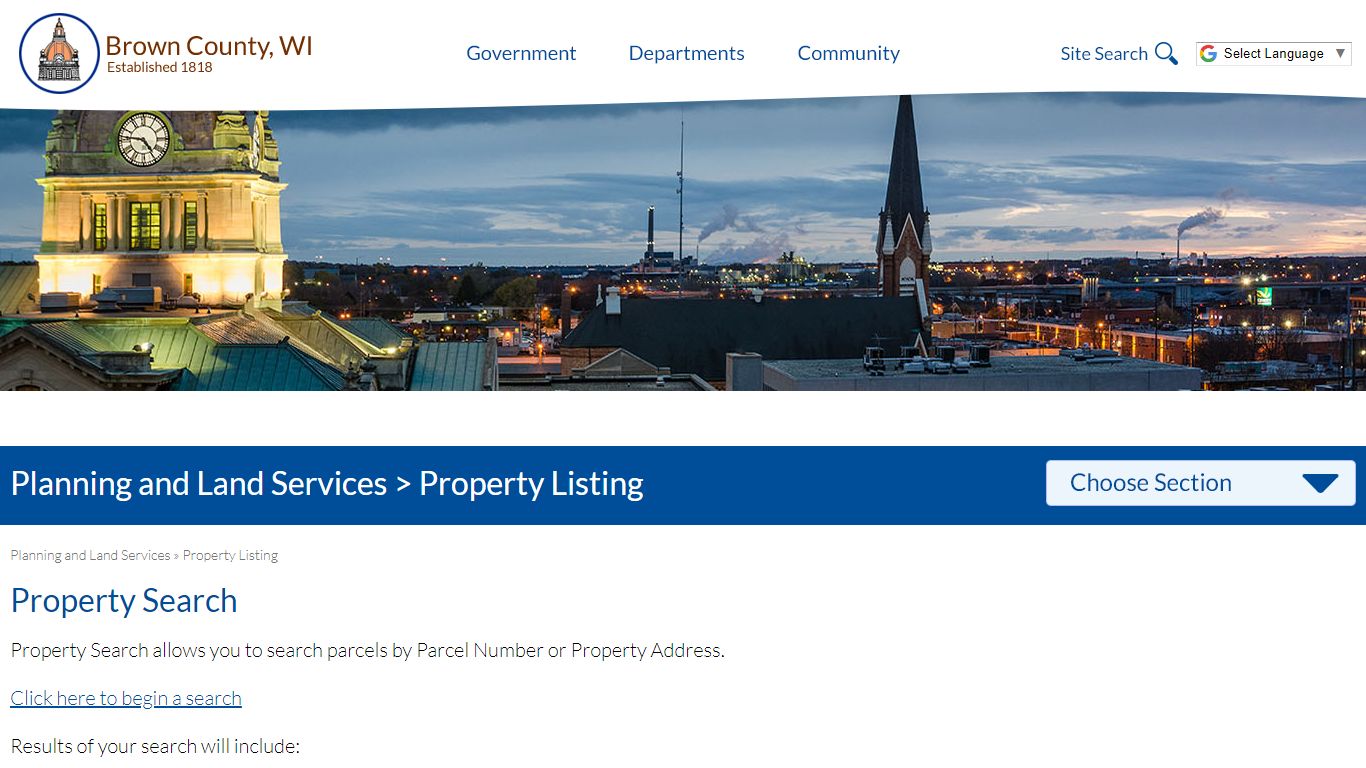 Property Search - Brown County
